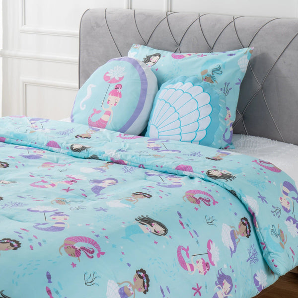 Mermaid Bed in a bag Comforter Set for Children Twin Double DirectBed