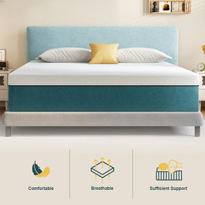 Queen Mattress,10 Inch Queen Size Mattress with Memorys Foam Mattress,Medium Firm Mattresses with Comfortable and Breathable Fabrics,Queen Mattreess,Blue 60"x80"x8"