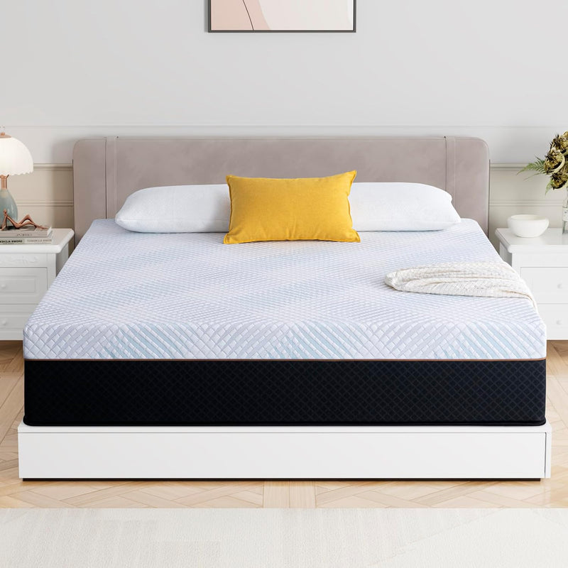 RV Short Queen Size Mattress 12 Inch Short Queen Mattress with Innerspring, Spring Hybrid Memory Foams Mattress in a Box