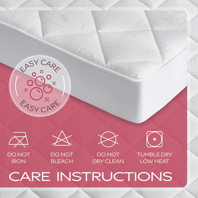 MAXI Short Queen Mattress Pad - Luxurious Cotton Sateen Mattress Protector - Soft, Comfortable, and Breatheable Mattress Cover - Mattress Pad Protects Mattress from Dust, Dirt, Spills, and Stains