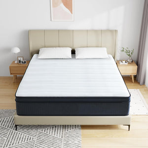 Queen Mattress, 12 Inch Firm Memory Foam Hybrid Mattress, Queen Size Medium Firm for Pressure Support, Innerspring Double Cooling-Gel Foam Mattress in a Box