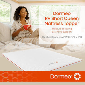 Dormeo RV Short Queen Mattress Topper - Octaspring Technology Mattress Topper - RV Queen Mattress Bed Toppers, Cooling Mattress Topper - 3 inch Mattress Topper RV Queen Short - RV Mattress Toppers