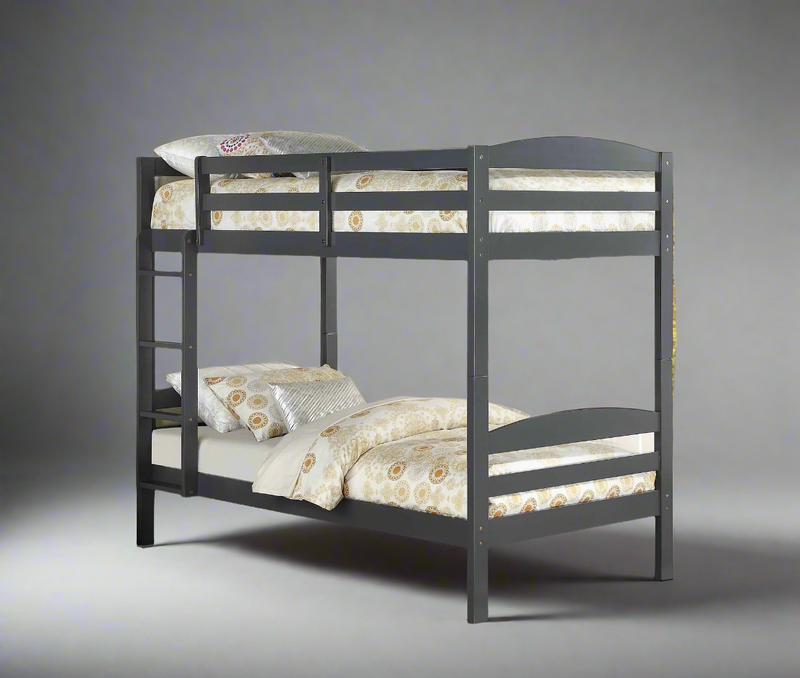 Grey Wooden Single over Single Bunk Bed Convertible into Twin Beds