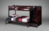 Twin over Double 39"/54" RHF Staircase Bunk Bed in Espresso Includes Drawers