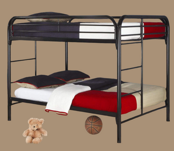 Black Metal Full over Full Bunk Bed Double over Double