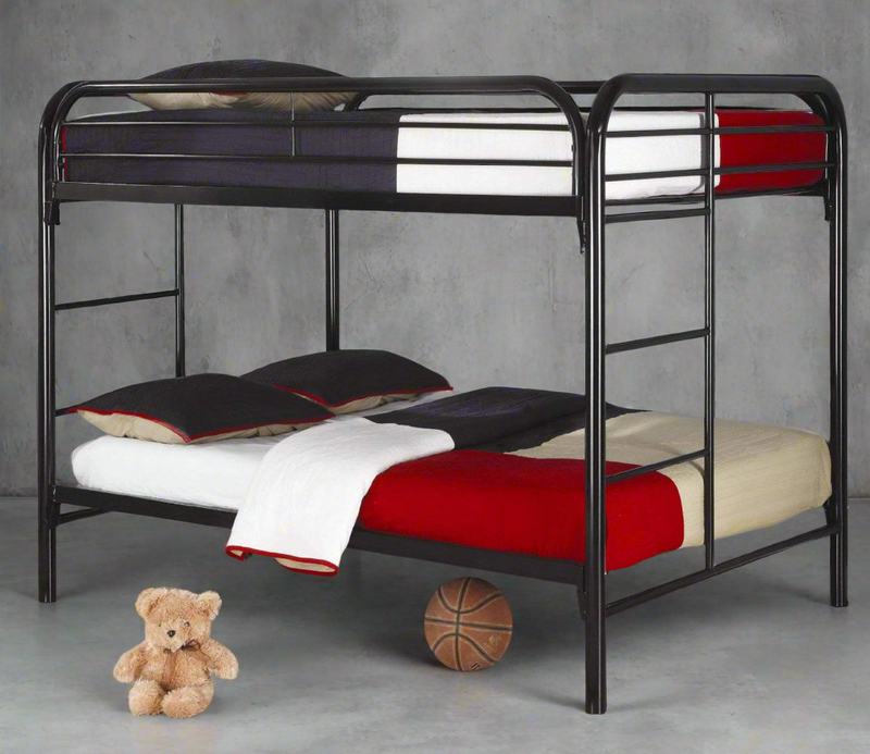 Black Metal Full over Full Bunk Bed Double over Double