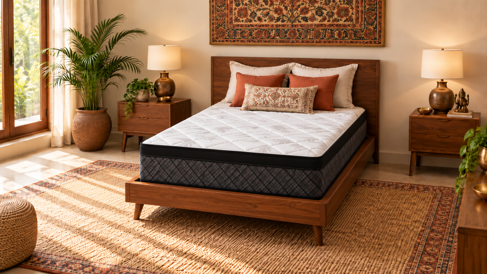 Heavenly Hard-Like-Rock Double Full XL mattress in bedroom setting