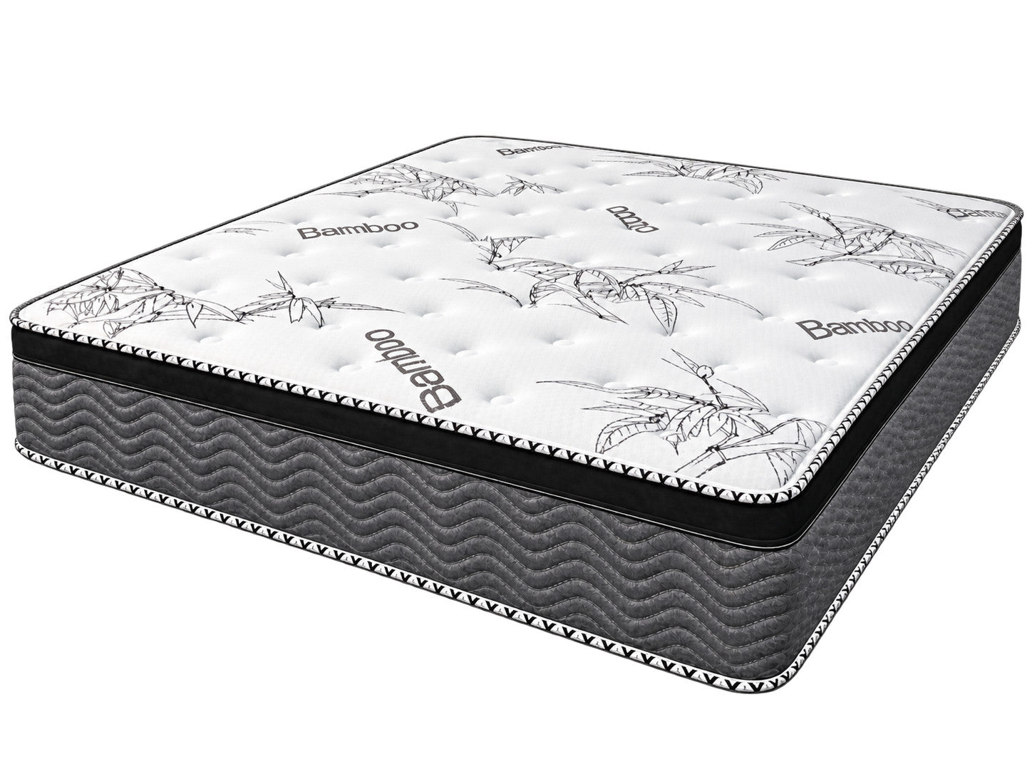 King Spinal Rest 11" Medium Euro top Hybrid / Pocket Coil mattress on a white background