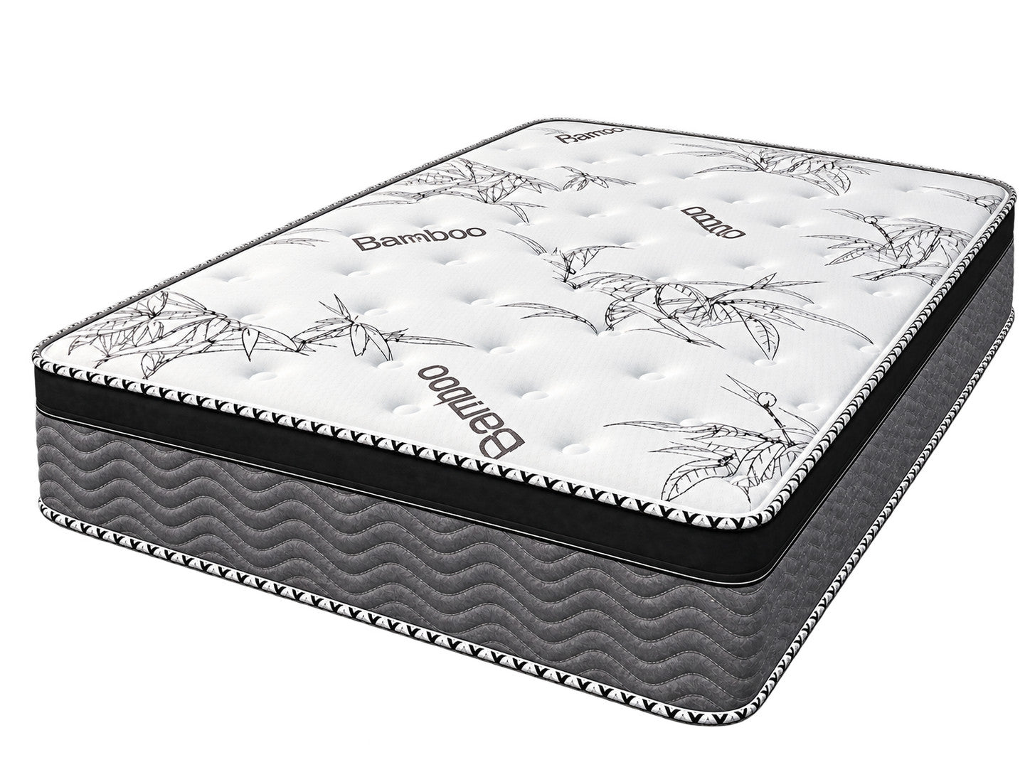 Three Quarter Spinal Rest 11" Medium Euro top Hybrid / Pocket Coil mattress on a white background