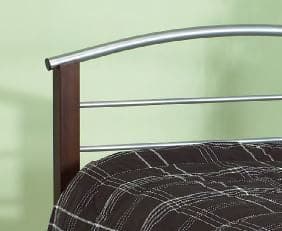 Silver Dark Cherry Posts Metal Bed Queen Bed - DirectBed