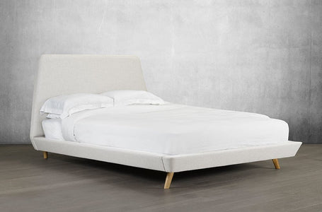 Linen-Style Fabric Platform Bed and Headboard - DirectBed