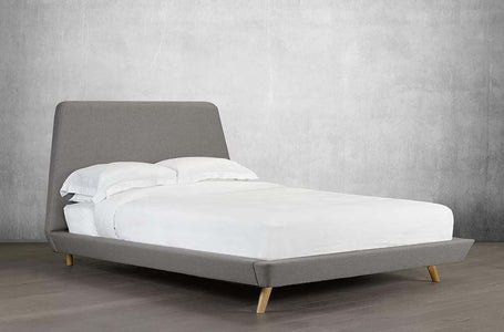 Linen-Style Fabric Platform Bed and Headboard - DirectBed