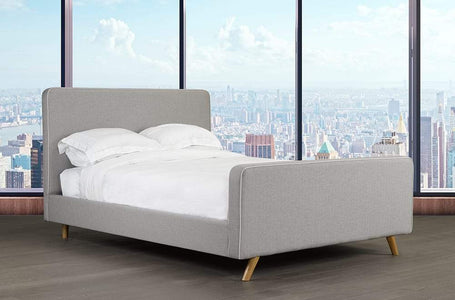 Velvet Fabric Platform Bed and Headboard - DirectBed