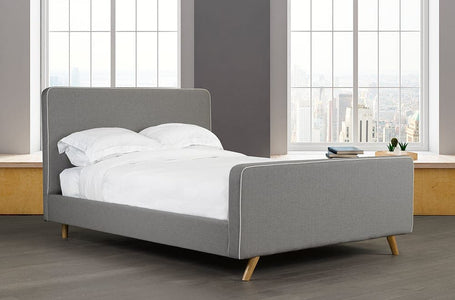 Velvet Fabric Platform Bed and Headboard - DirectBed