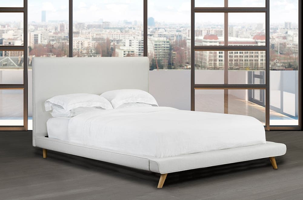Bonded Leather Platform Bed and Headboard - DirectBed