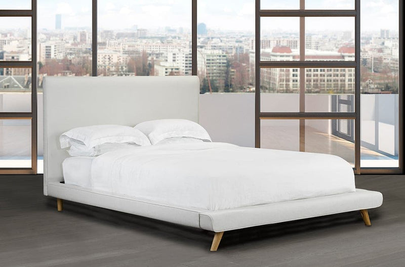 Bonded Leather Platform Bed and Headboard