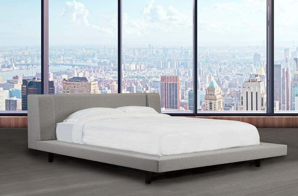 Linen Platform Bed and Headboard - DirectBed