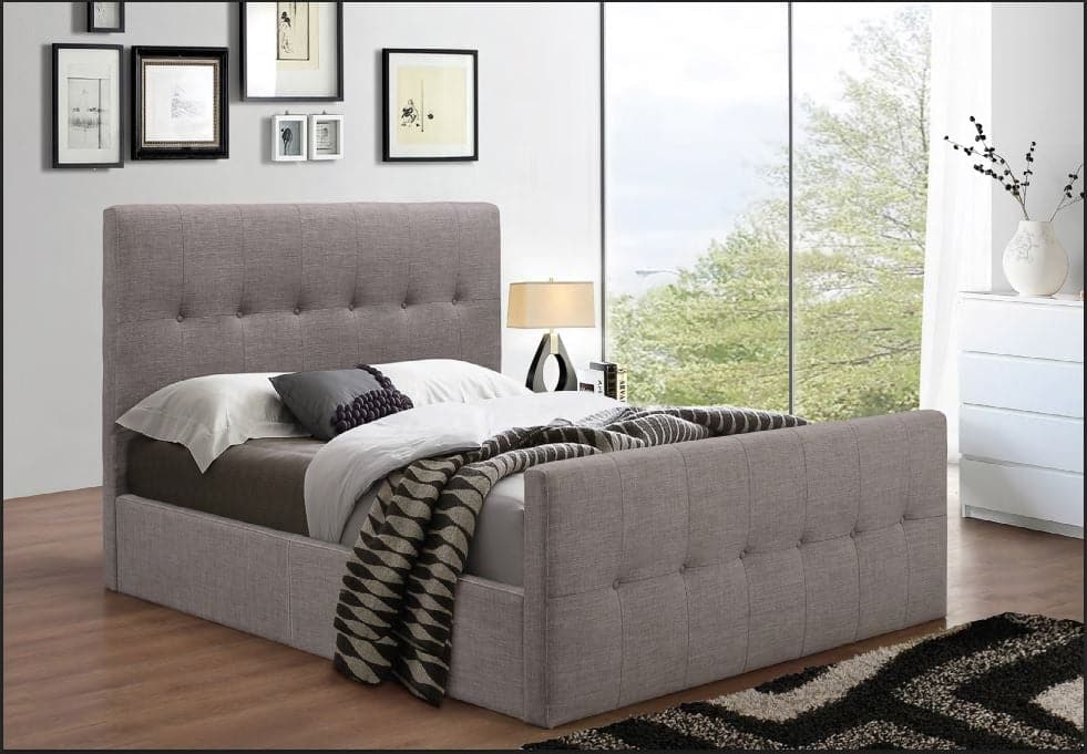 Light Grey Cotton Fabric Bed - DirectBed