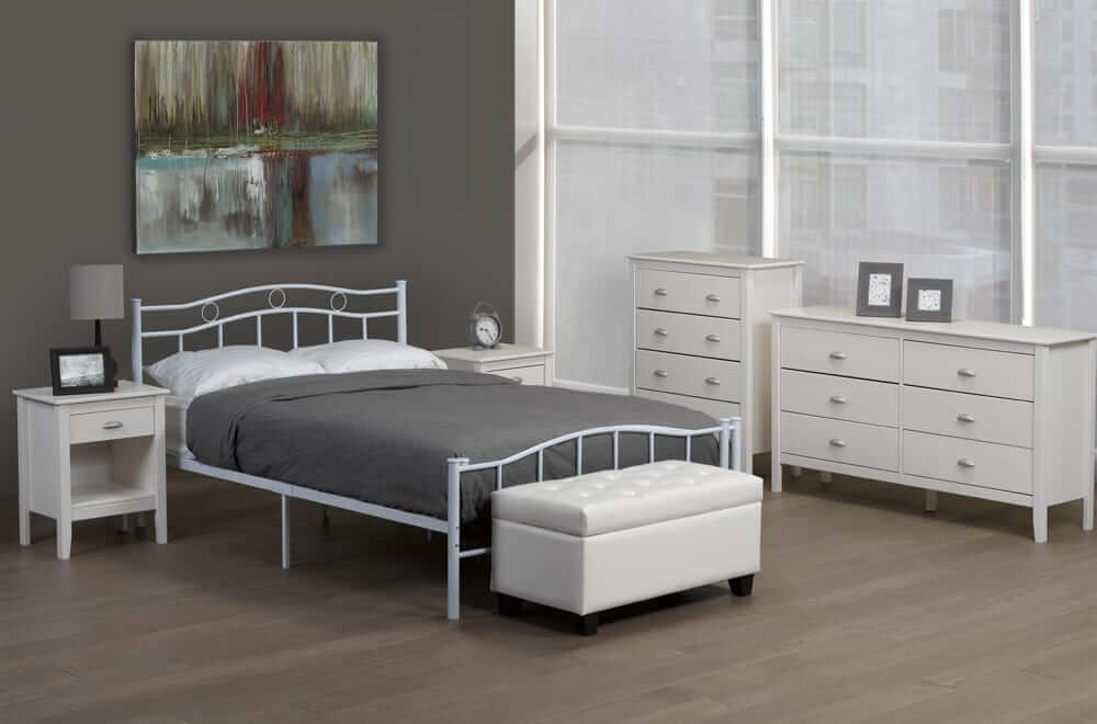 White Metal Platform Bed - DirectBed