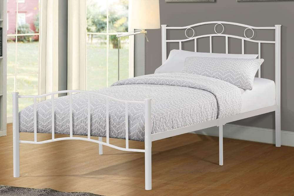 White Metal Platform Bed - DirectBed | Mattress Stores Hamilton, Niagara Falls, St Catharines, Stoney Creek, Burlington, Oakville, Ancaster