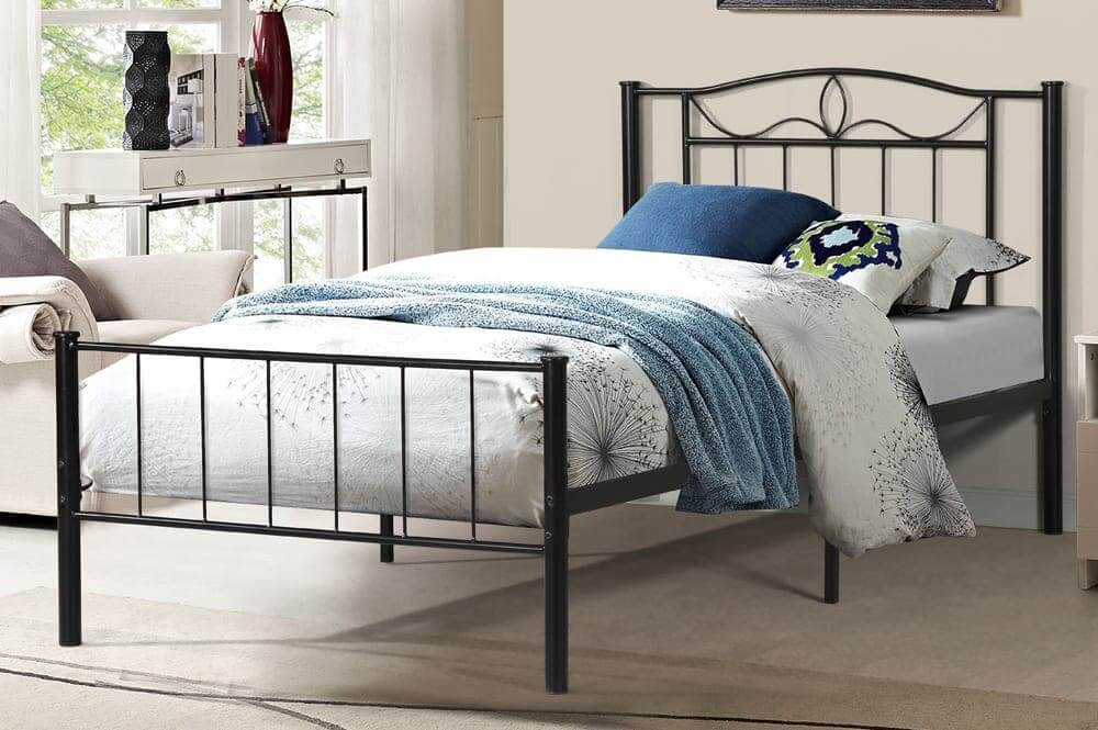 Black Sturdy Metal Platform Bed - DirectBed
