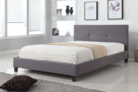 Contemporary Bonded Leather Platform Bed - DirectBed