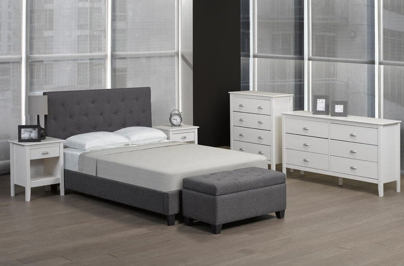 Wood Linen-Style Fabric Platform Bed