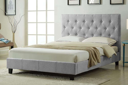 Linen-Style Fabric Platform Bed Twin / Grey - DirectBed