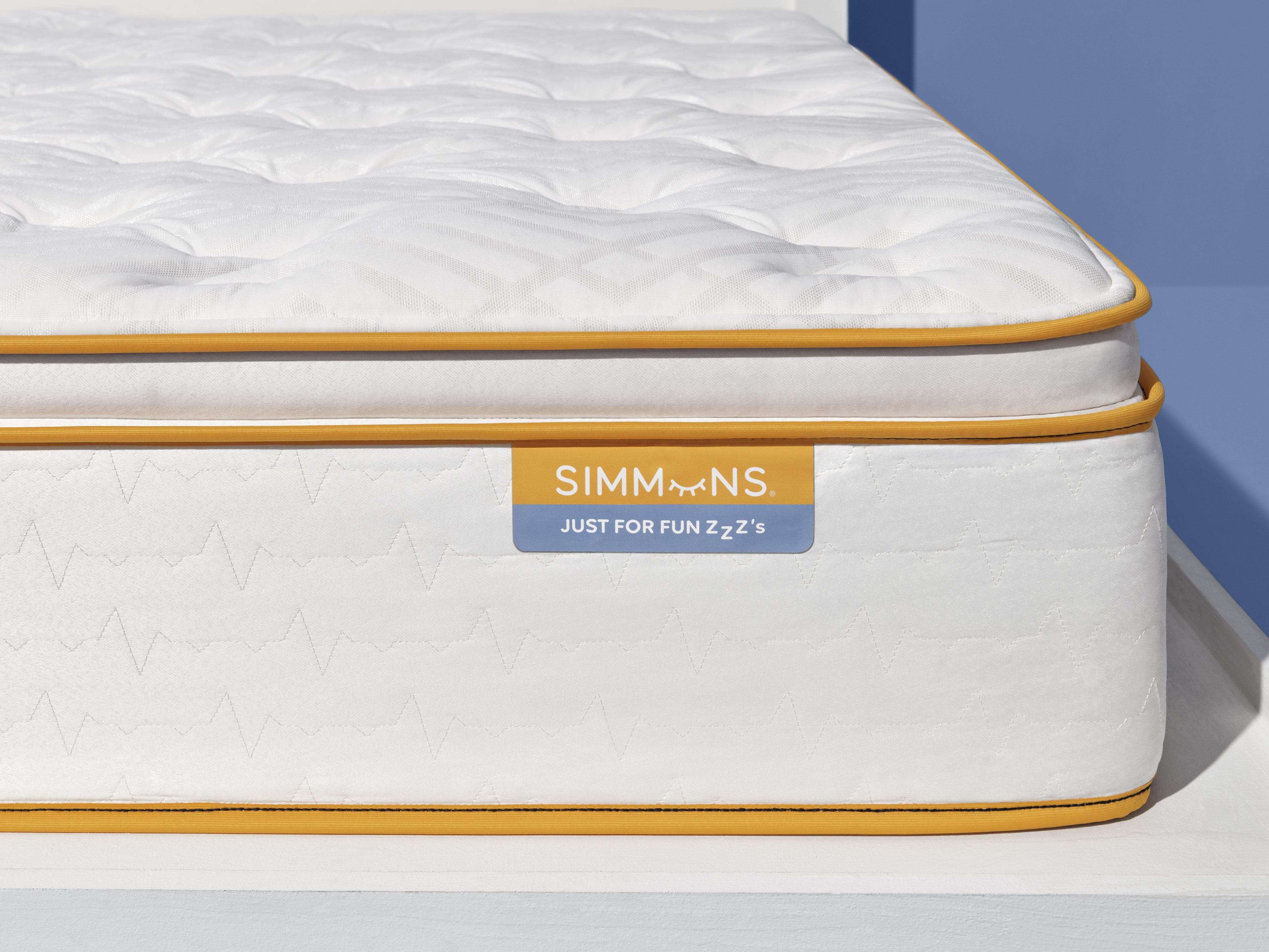 Simmons® 13" Sleep Thrillzzz Plush Pillow Top Mattress With Pocket Coil - DirectBed | Mattress Stores Hamilton, Niagara Falls, St Catharines, Stoney Creek, Burlington, Oakville, Ancaster
