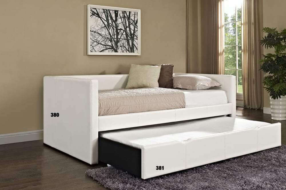 Upholstered Bonded Leather Day Bed - DirectBed