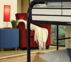 Black Metal Bunk Bed Twin/Twin Bunk Bed - DirectBed