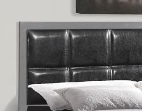 Grey Padded Headboard Metal Bed Single Bed - DirectBed