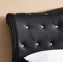 Black PU Bed With Rhinestone Jewels King Bed - DirectBed