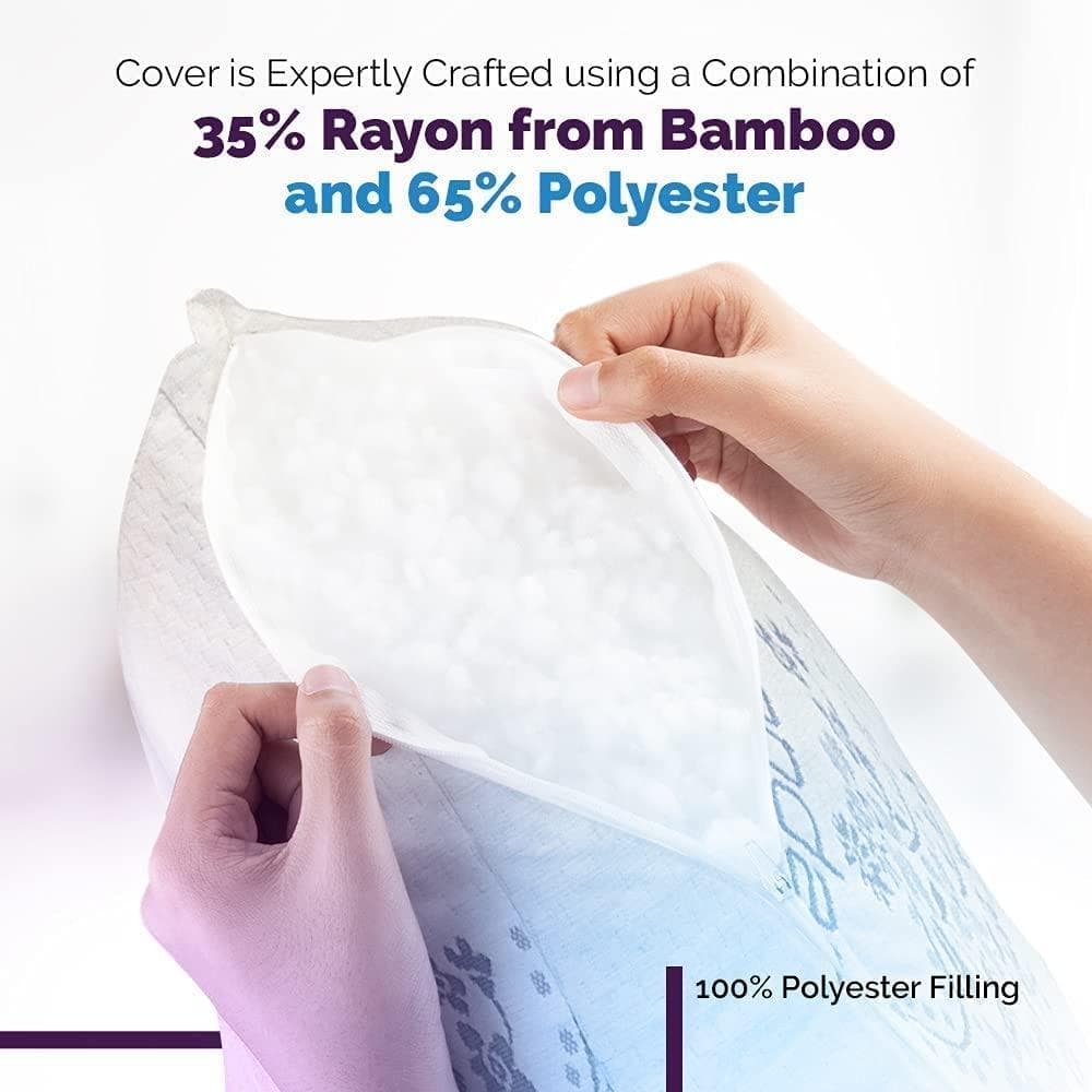 King, Queen or Standard Bamboo Pillow Lavender Infused, Cooling Pillow Soft Pillow for Restful Sleep. Back or Side Sleeper, Premium Pillow. - DirectBed | Mattress Stores Hamilton, Niagara Falls, St Catharines, Stoney Creek, Burlington, Oakville, Ancaster