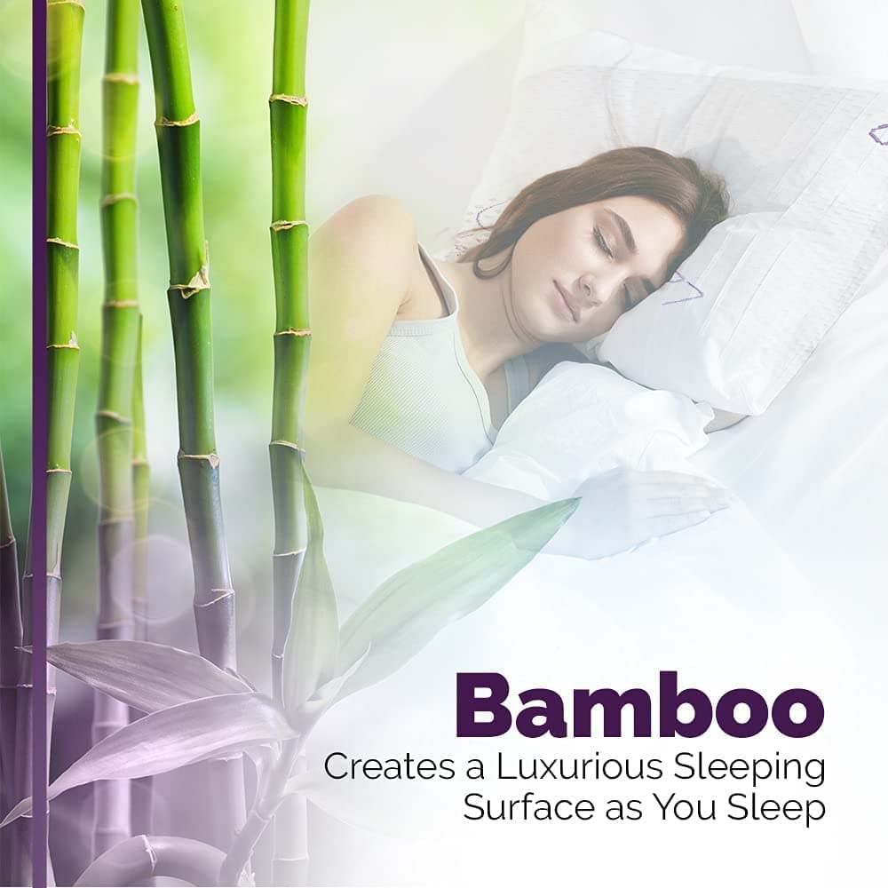 King, Queen or Standard Bamboo Pillow Lavender Infused, Cooling Pillow Soft Pillow for Restful Sleep. Back or Side Sleeper, Premium Pillow. - DirectBed | Mattress Stores Hamilton, Niagara Falls, St Catharines, Stoney Creek, Burlington, Oakville, Ancaster