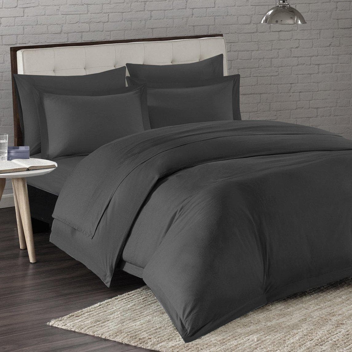 Spa 1200TC Duvet Cover Set Duvet Twin / 2-Pack / Grey - DirectBed
