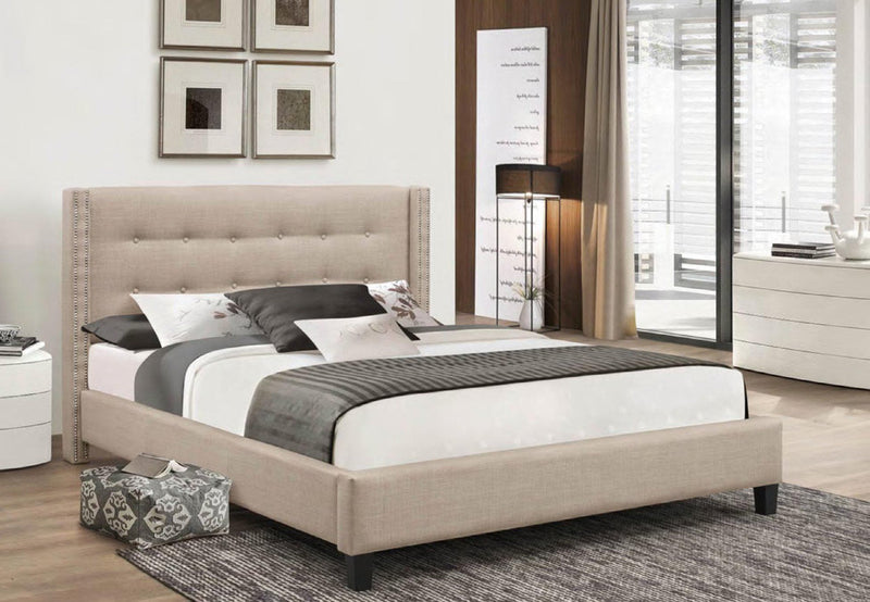 Beige New Fabric Bed