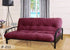 Shown Burgundy Black Metal Futon - DirectBed