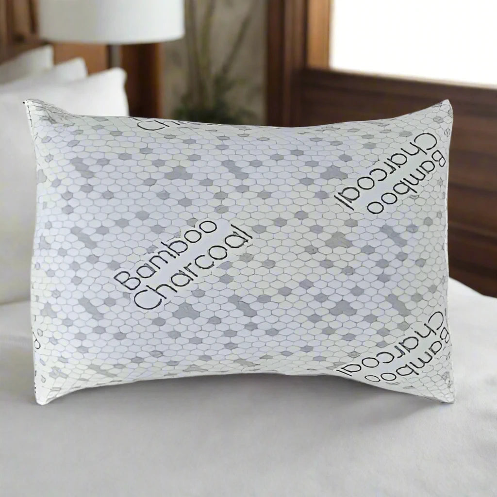 Charcoal Bamboo Pillow : Charcoal Infused Pillow, Hypoallergenic, Made In Canada - DirectBed | Mattress Stores Hamilton, Niagara Falls, St Catharines, Stoney Creek, Burlington, Oakville, Ancaster