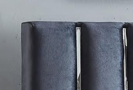 Chrome Velvet Grey Bed King Bed - DirectBed