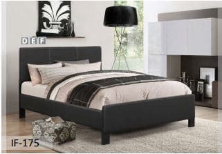 Contrast Stitching Black PU Bed - DirectBed