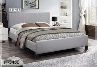 Contrast Stitching Grey PU Bed - DirectBed
