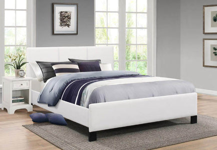 Contrast Stitching White PU Bed Queen Bed - DirectBed