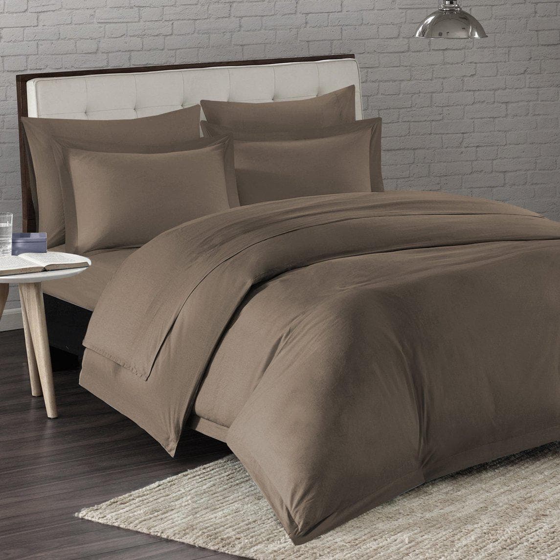 Spa 1200TC Duvet Cover Set Duvet Twin / 2-Pack / Tan - DirectBed