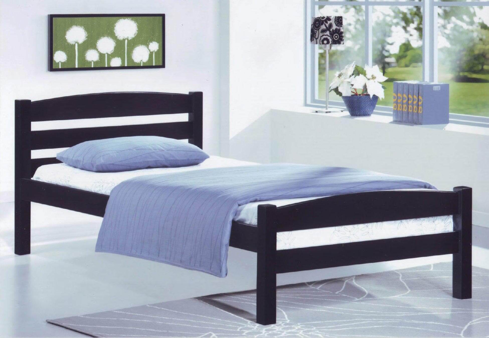 Dark Espresso Wooden Bed Single Bed - DirectBed