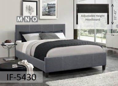 Dark Grey Fabric Bed With Contrast Stitching - DirectBed