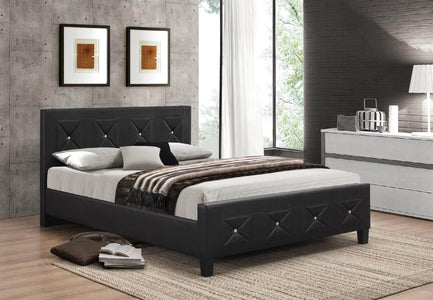 Elegant Black PU Bed Queen Bed - DirectBed