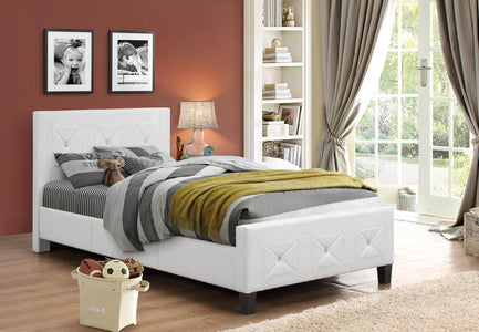 Elegant White PU Bed Queen Bed - DirectBed