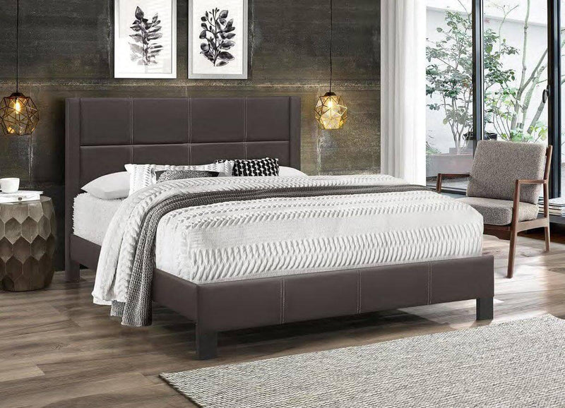 Espresso PU Bed with Contrast