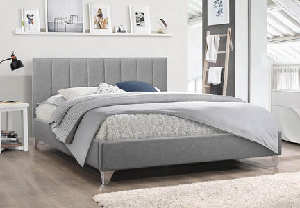 Grey Fabric Chrome Legs Bed - DirectBed